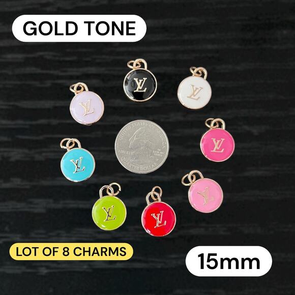 Lot Of 9 Small Zipper Pull Button Charms - Picture 1 of 2